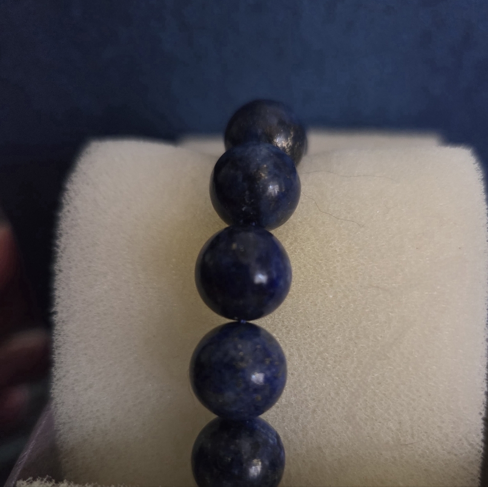 Elegant Lapis Lazuli Blue Beaded  Bracelet 4mm Sized Beads